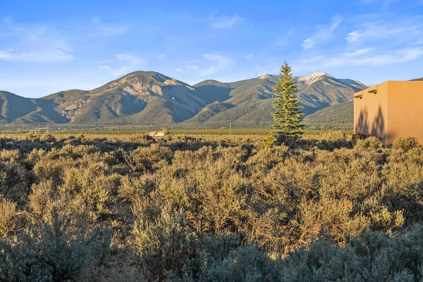 Open mesa landscape and the Sangre de Cristo Mountains